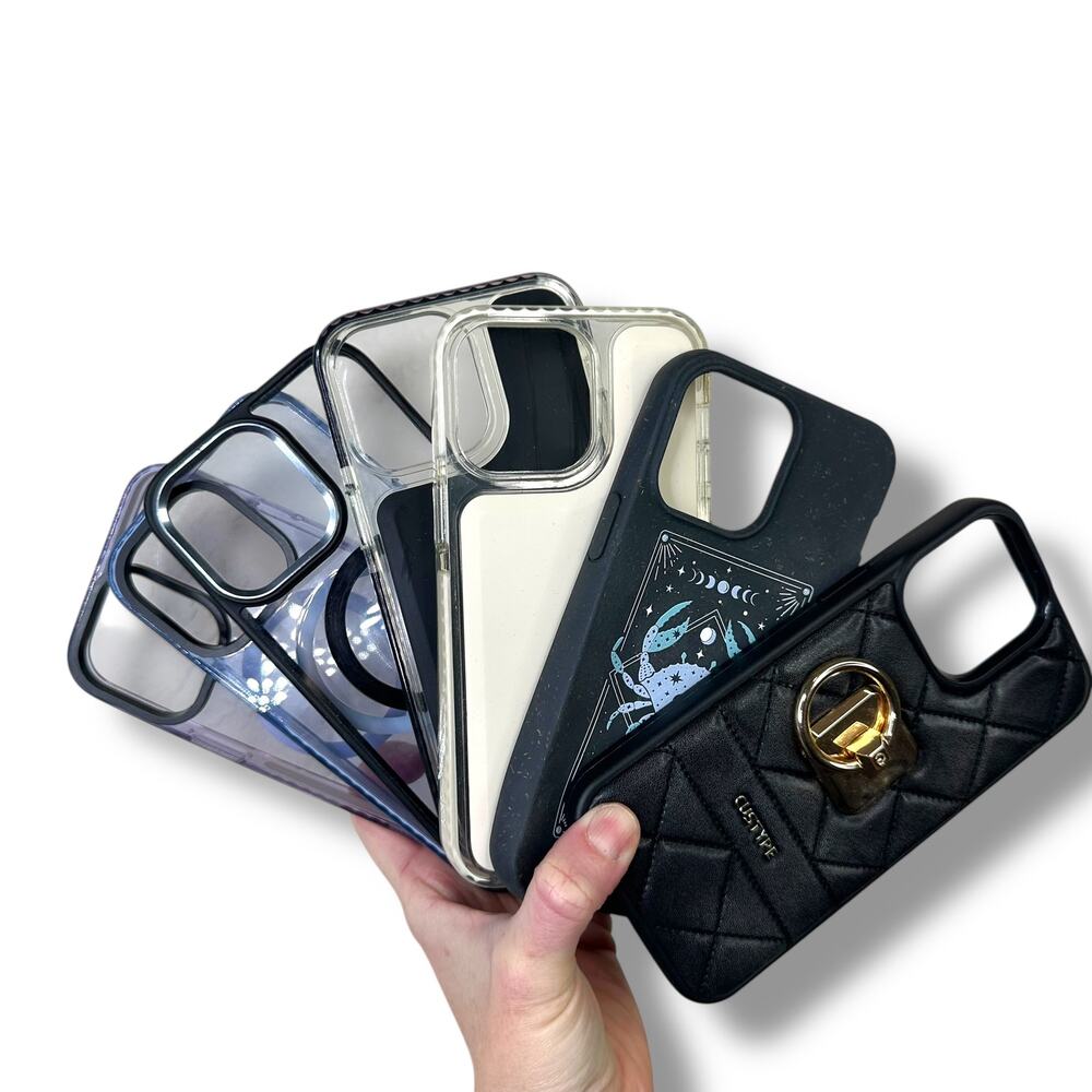 Apple Iphone 14 Pro Max Silicone Mag Safe 7 pc Bundle Set Phone Cases